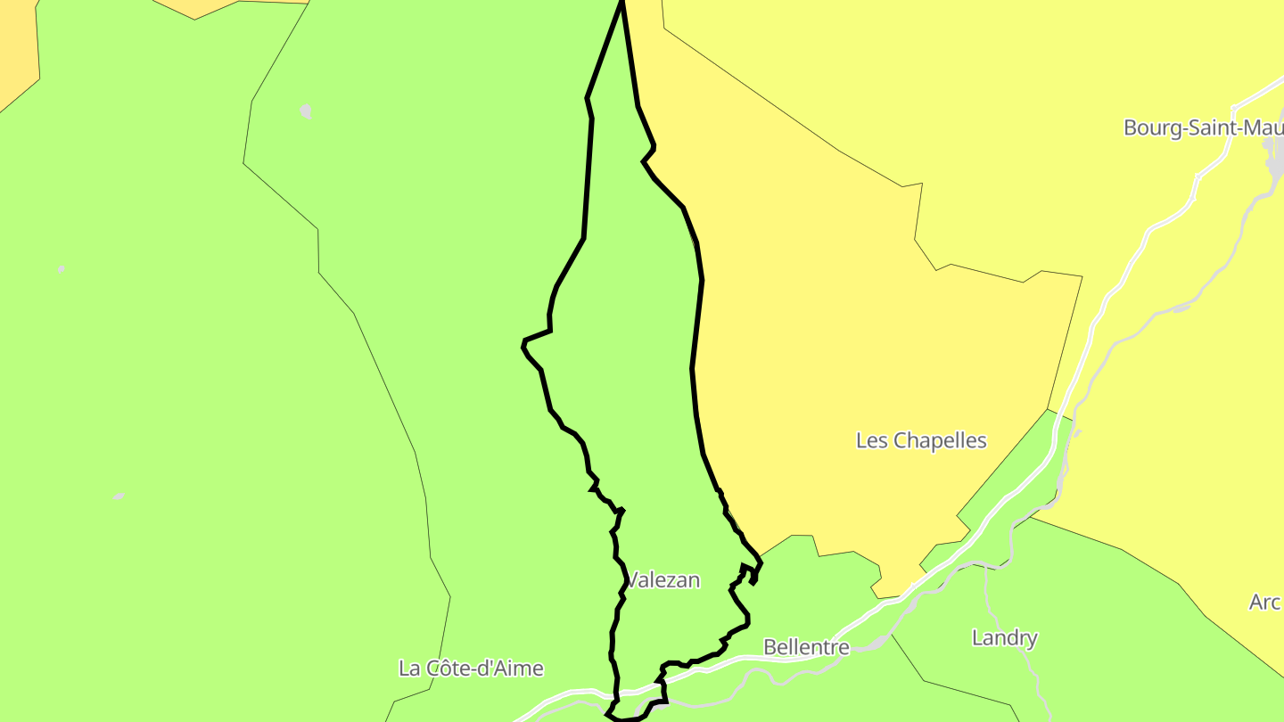 Carte des prix de l'immobilier Valezan