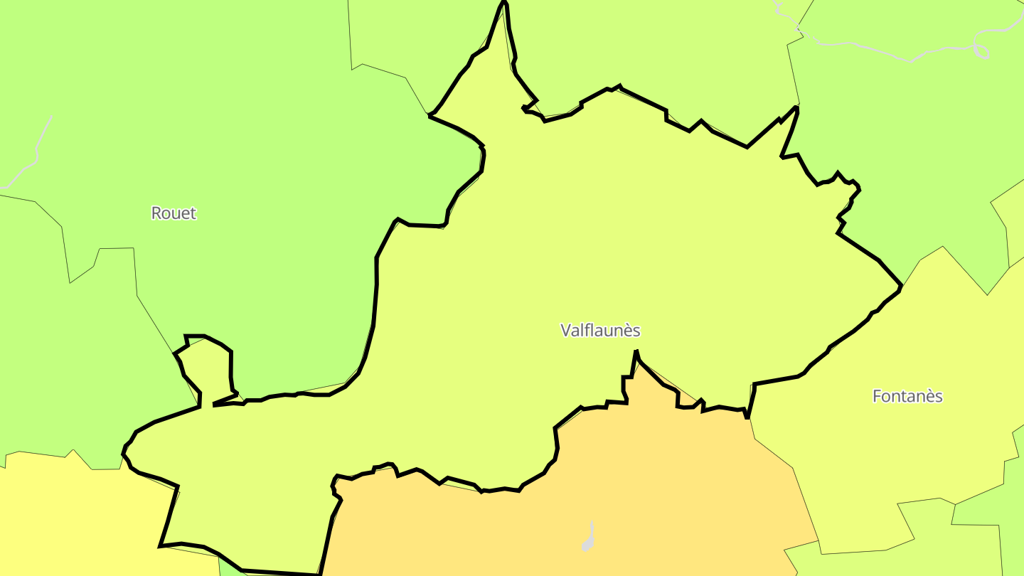 Carte des prix de l'immobilier Valflaunès