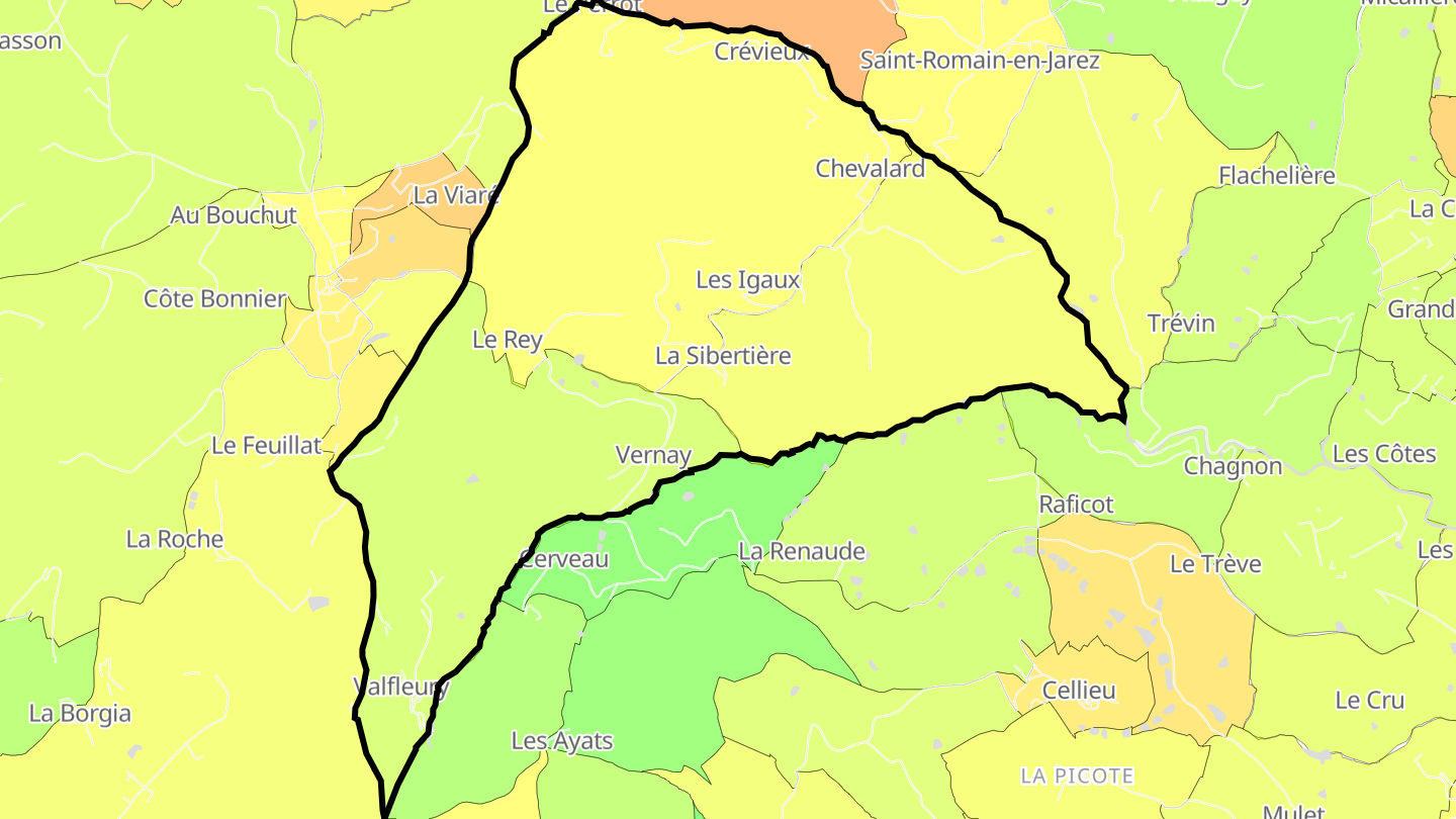 Carte des prix de l'immobilier Valfleury