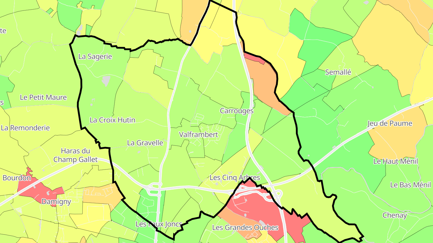 Carte des prix de l'immobilier Valframbert