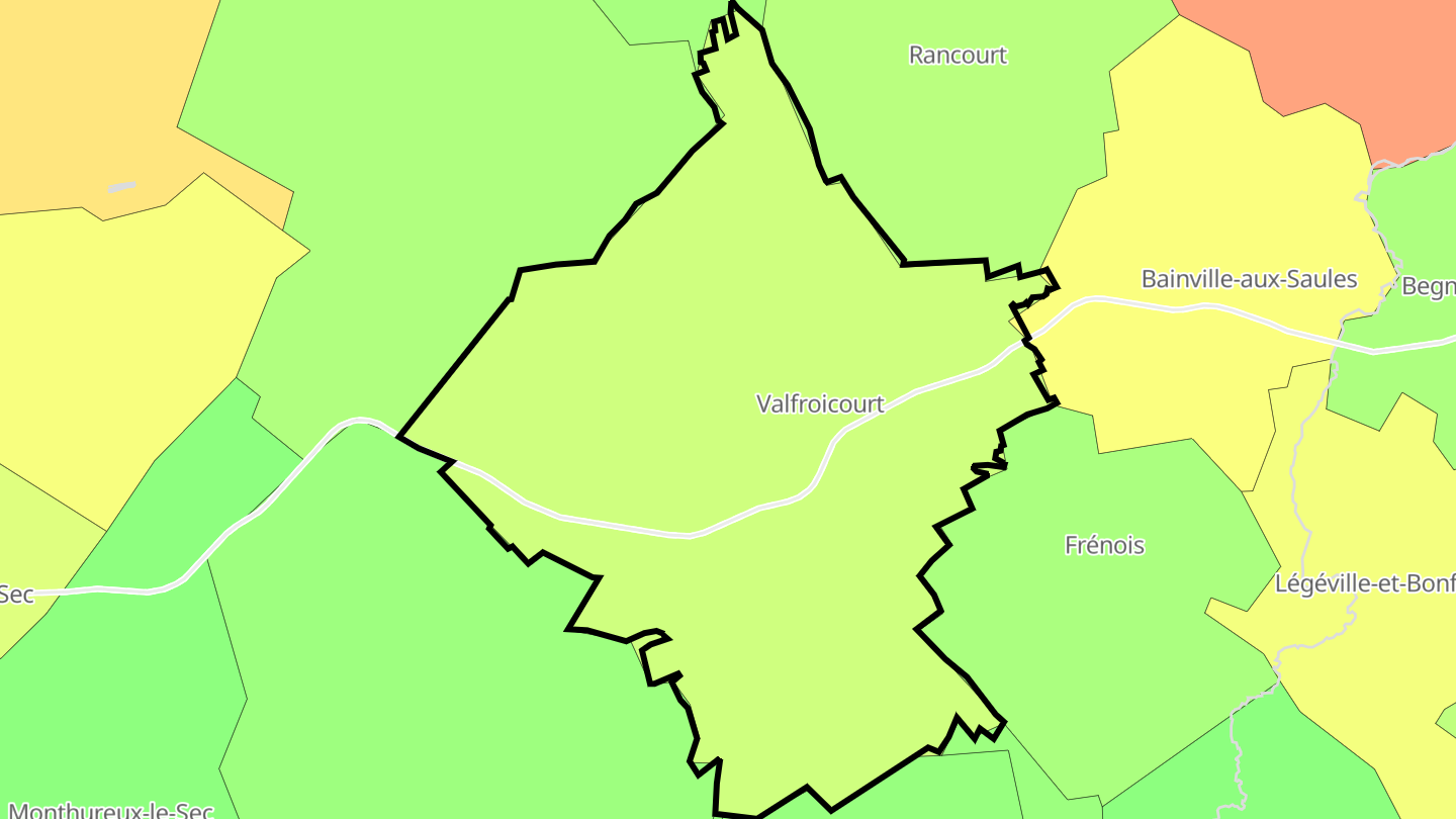 Carte des prix de l'immobilier Valfroicourt