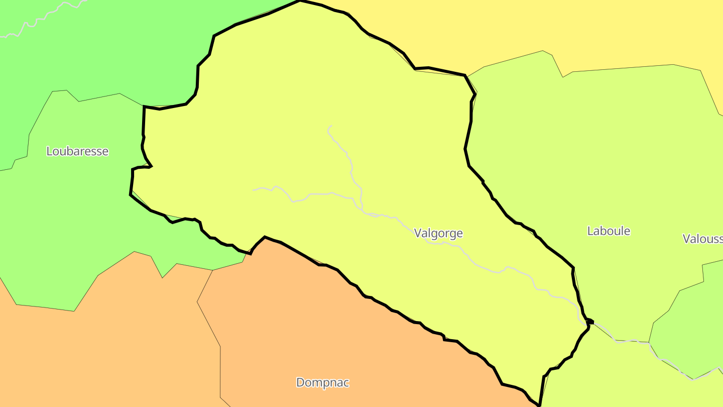 Carte des prix de l'immobilier Valgorge