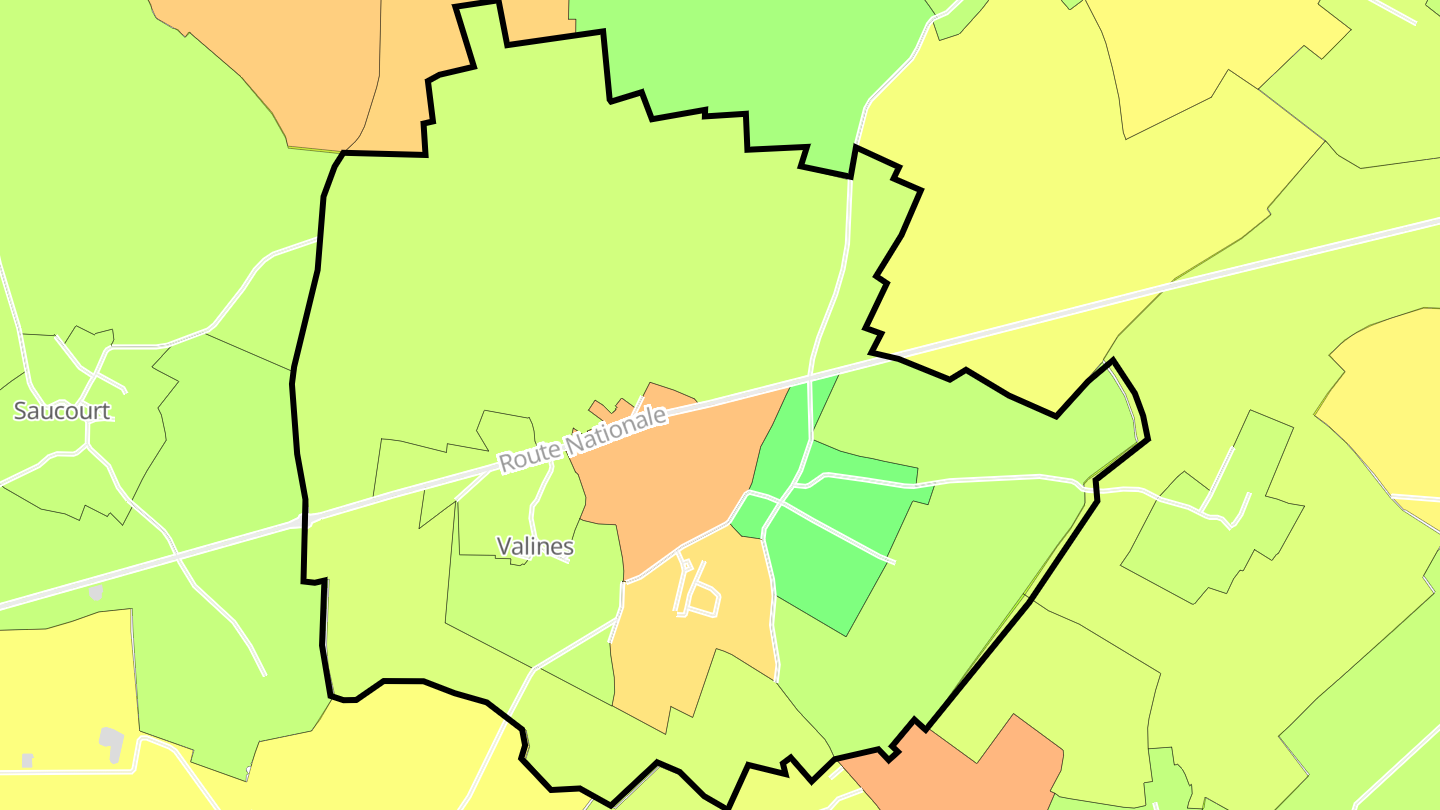 Carte des prix de l'immobilier Valines