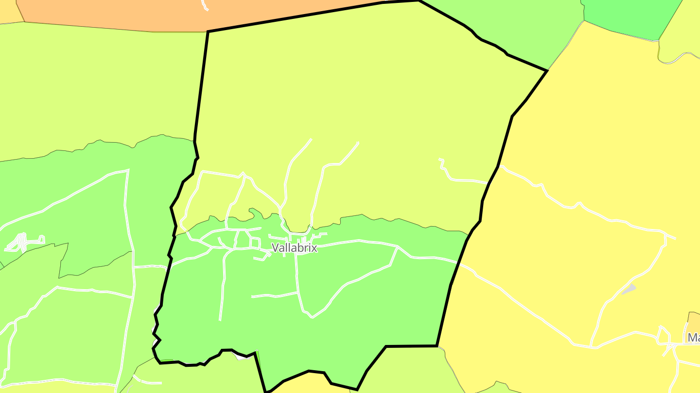 Carte des prix de l'immobilier Vallabrix