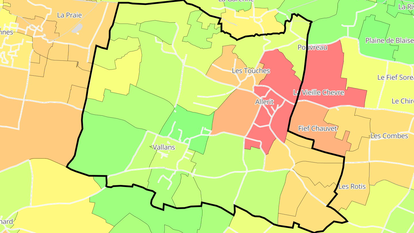 Carte des prix de l'immobilier Vallans