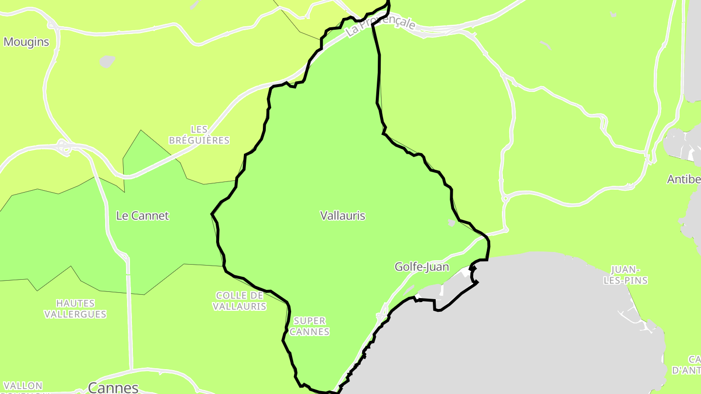 Carte des prix de l'immobilier Vallauris