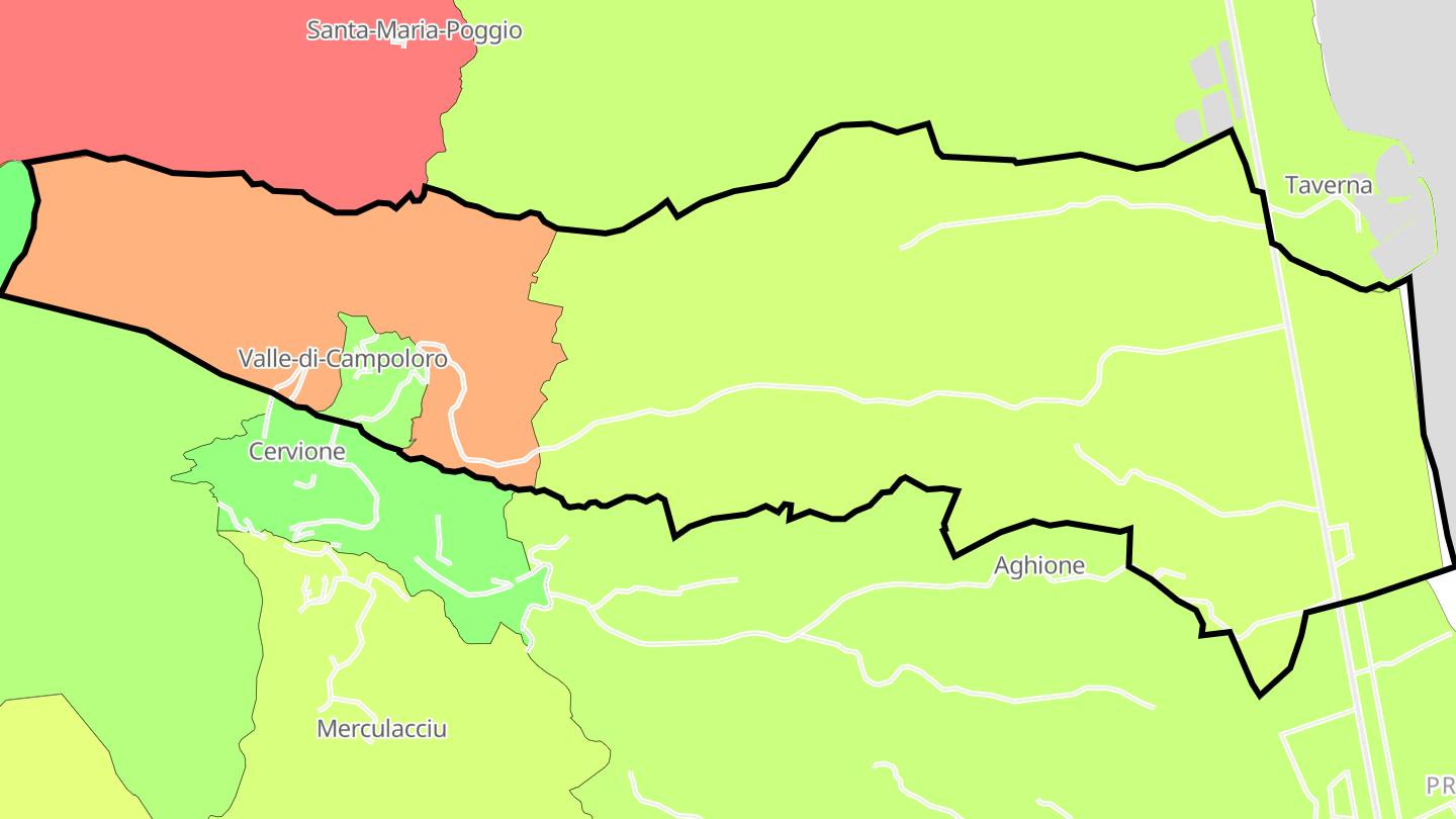 Carte des prix de l'immobilier Valle-di-Campoloro