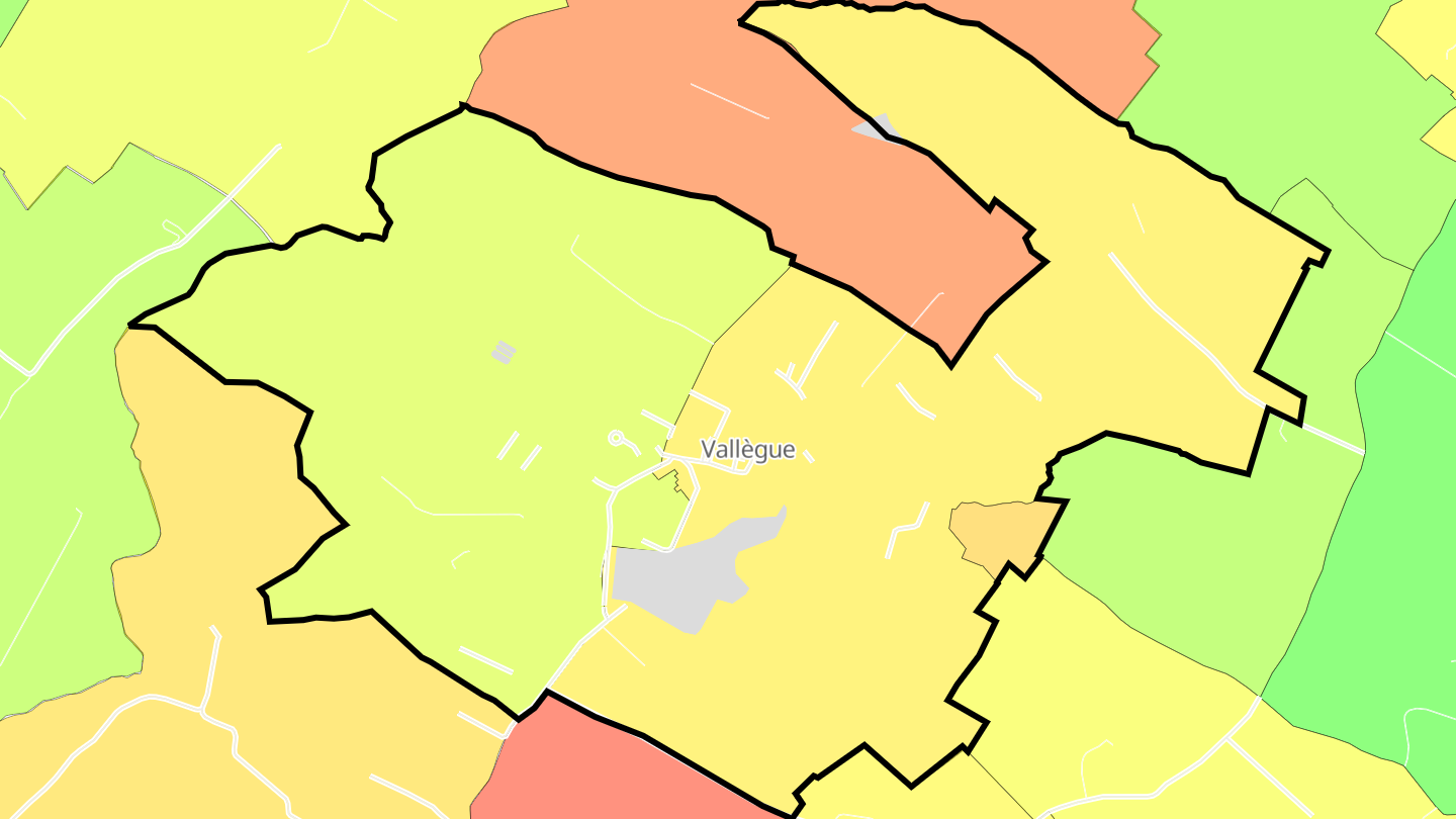 Carte des prix de l'immobilier Vallègue
