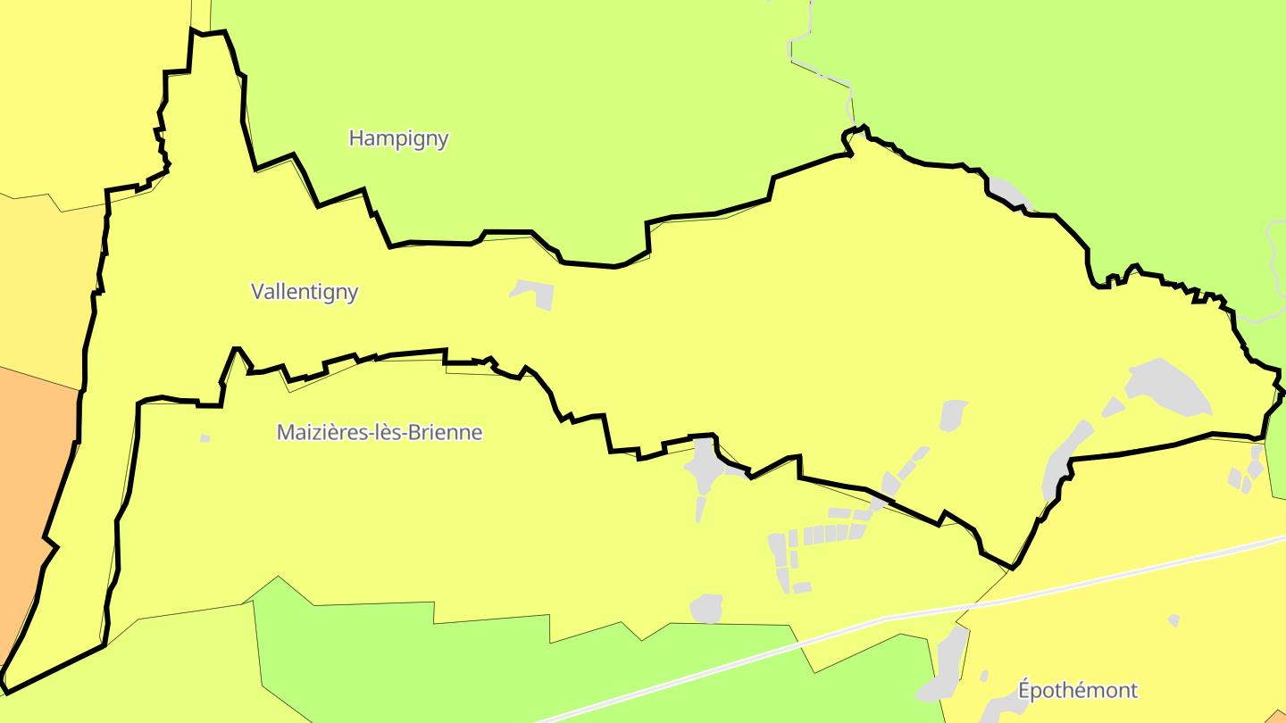 Carte des prix de l'immobilier Vallentigny