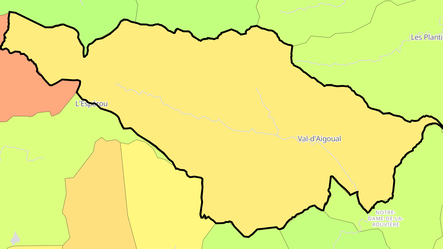 Carte des prix de l'immobilier Valleraugue
