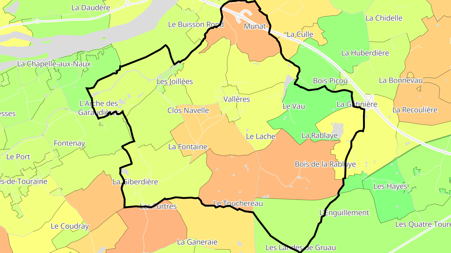 Carte des prix de l'immobilier Vallères