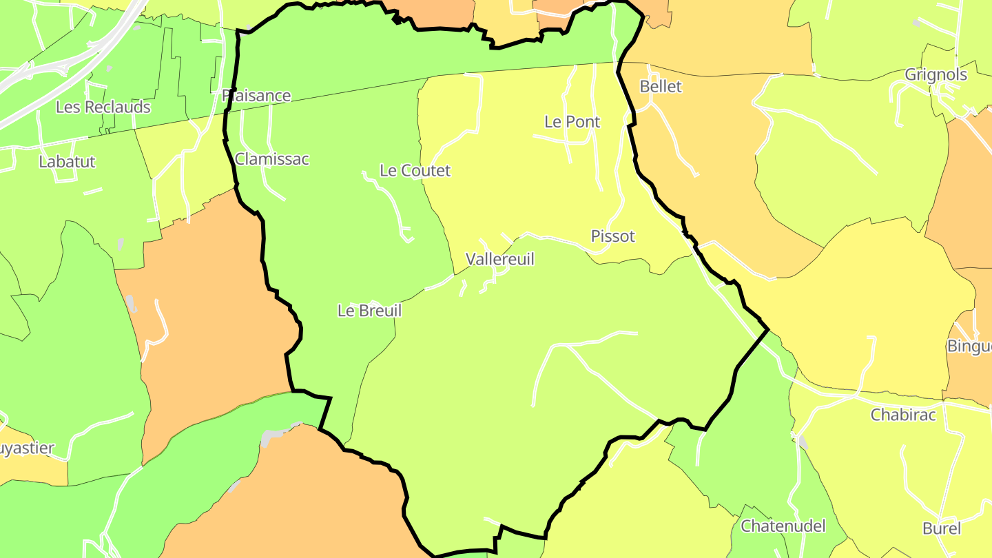 Carte des prix de l'immobilier Vallereuil
