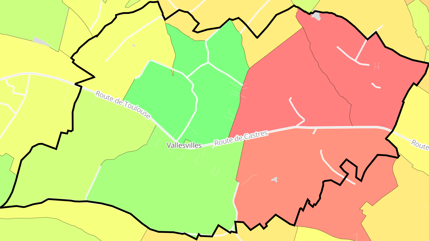 Carte des prix de l'immobilier Vallesvilles
