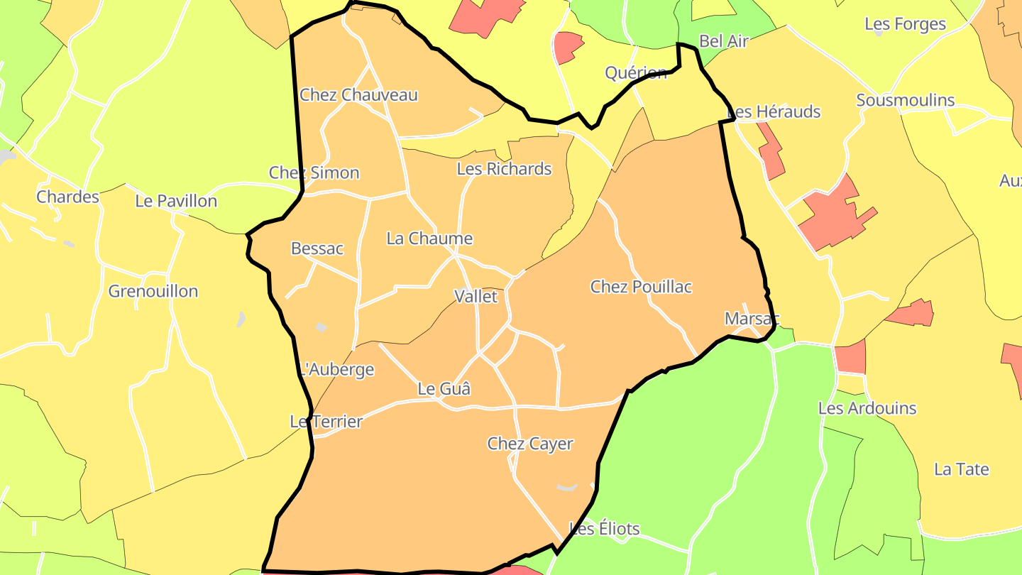Carte des prix de l'immobilier Vallet