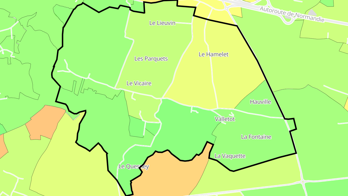 Carte des prix de l'immobilier Valletot