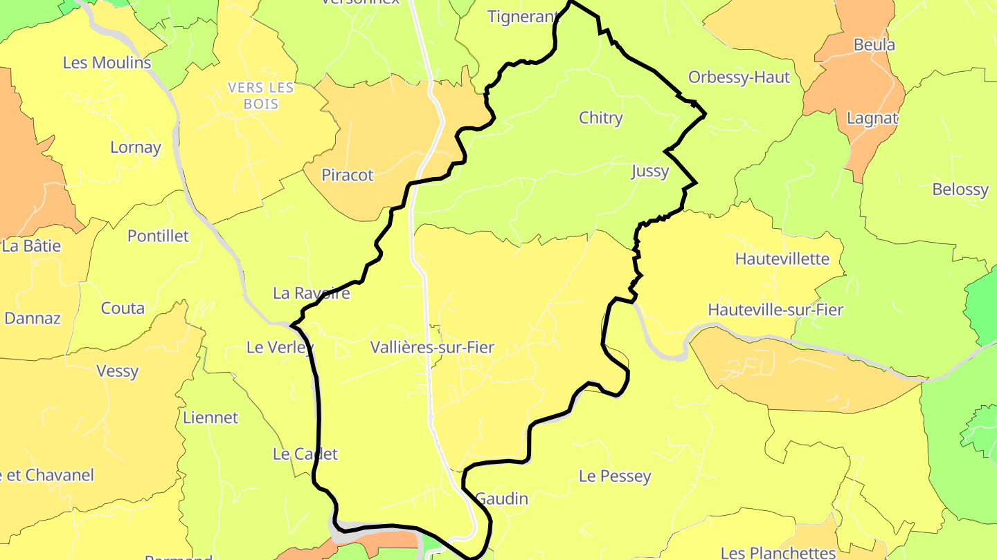 Carte des prix de l'immobilier Vallières