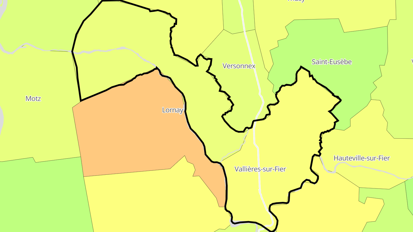 Carte des prix de l'immobilier Vallières-sur-Fier