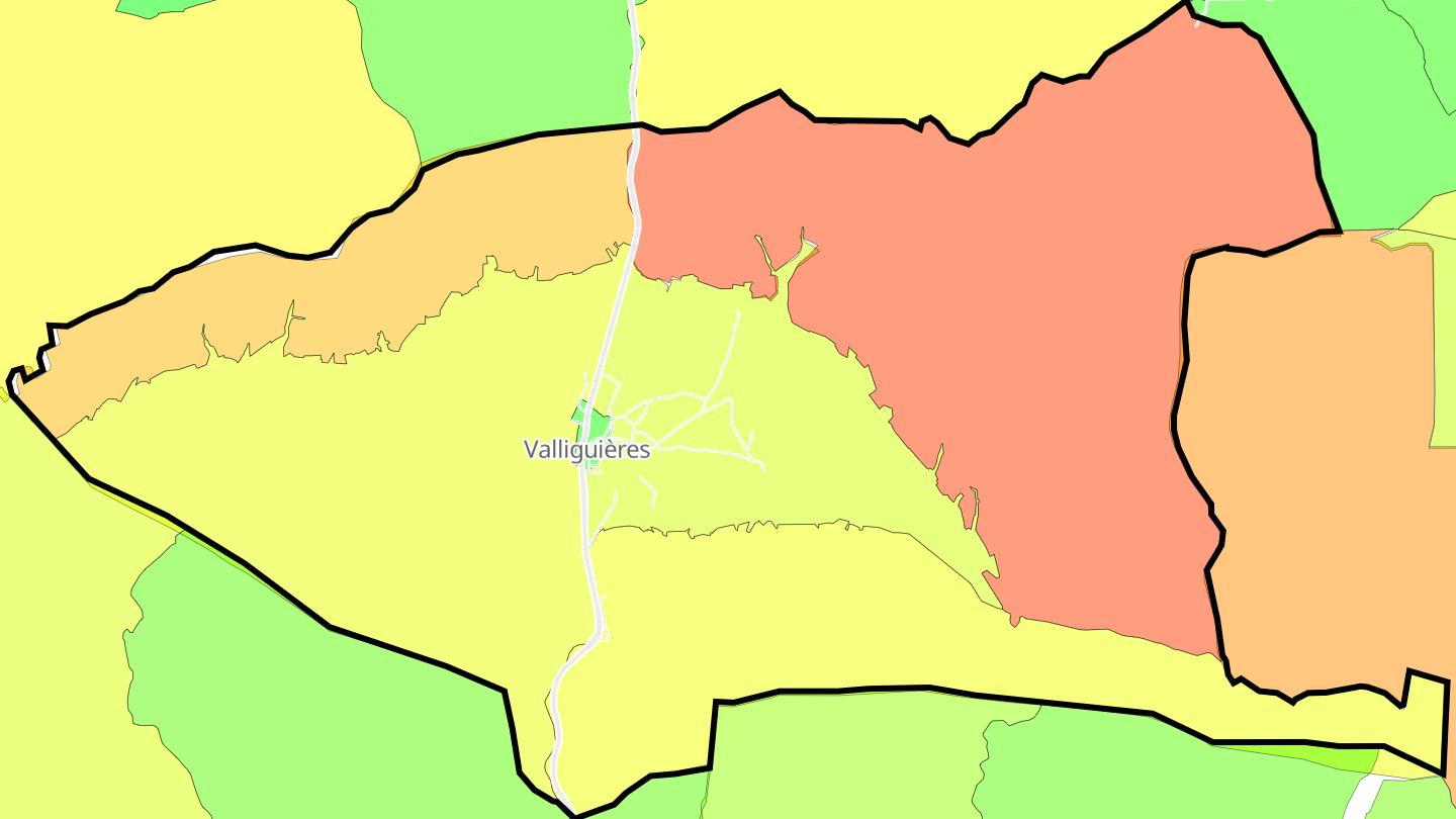 Carte des prix de l'immobilier Valliguières