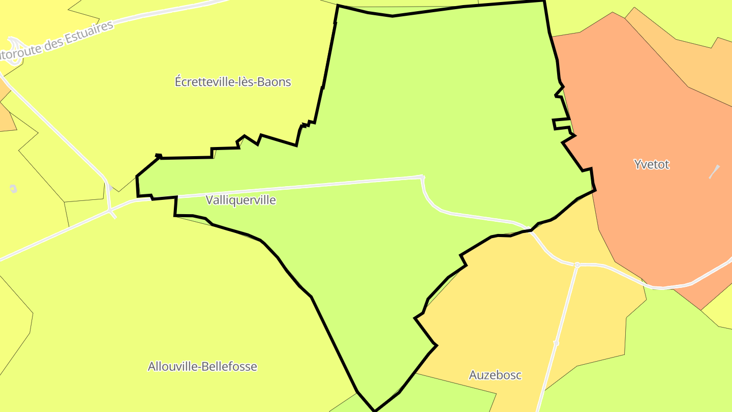 Carte des prix de l'immobilier Valliquerville