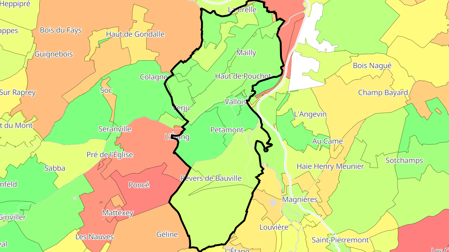 Carte des prix de l'immobilier Vallois