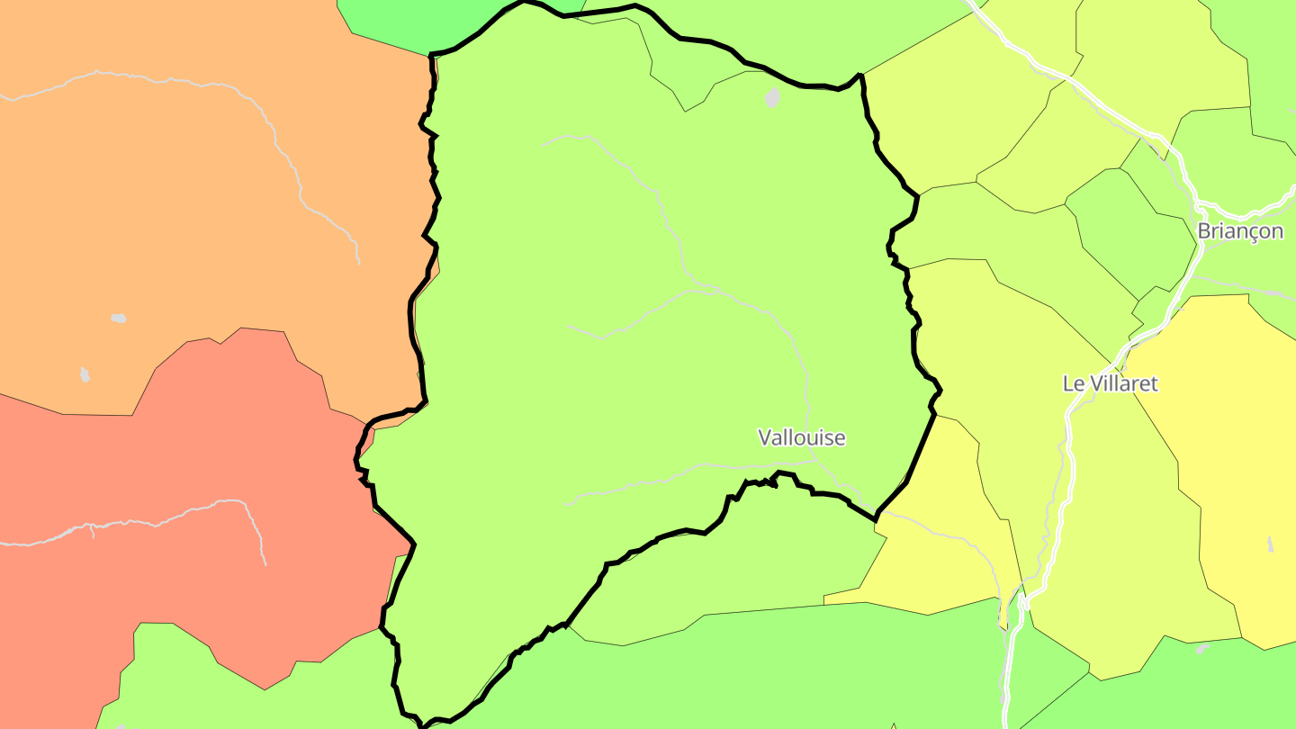 Carte des prix de l'immobilier Vallouise-Pelvoux