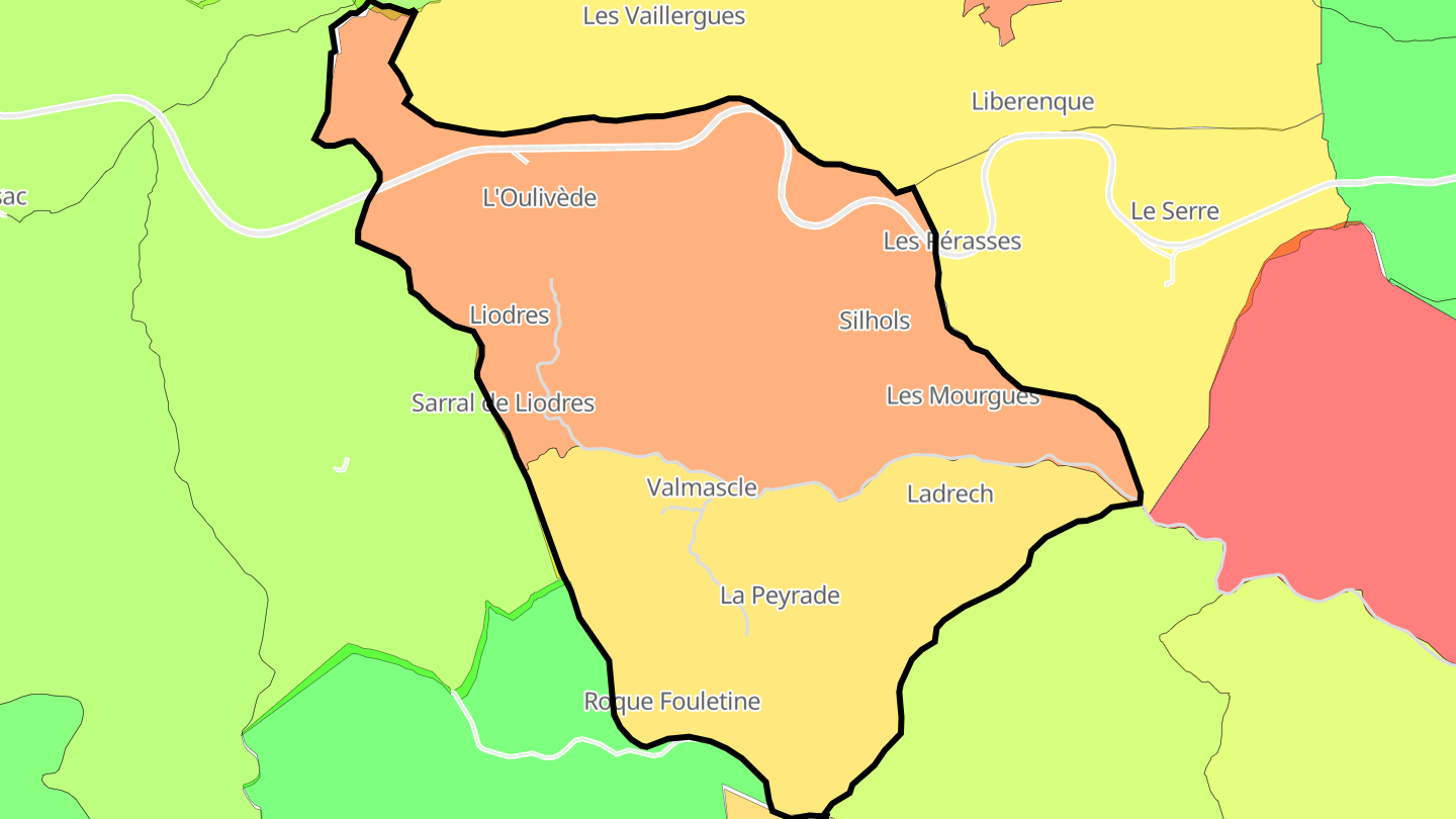 Carte des prix de l'immobilier Valmascle