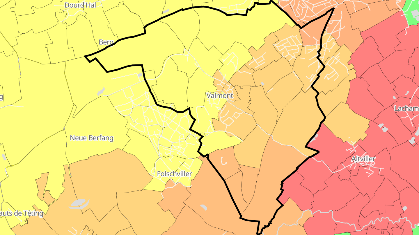 Carte des prix de l'immobilier Valmont