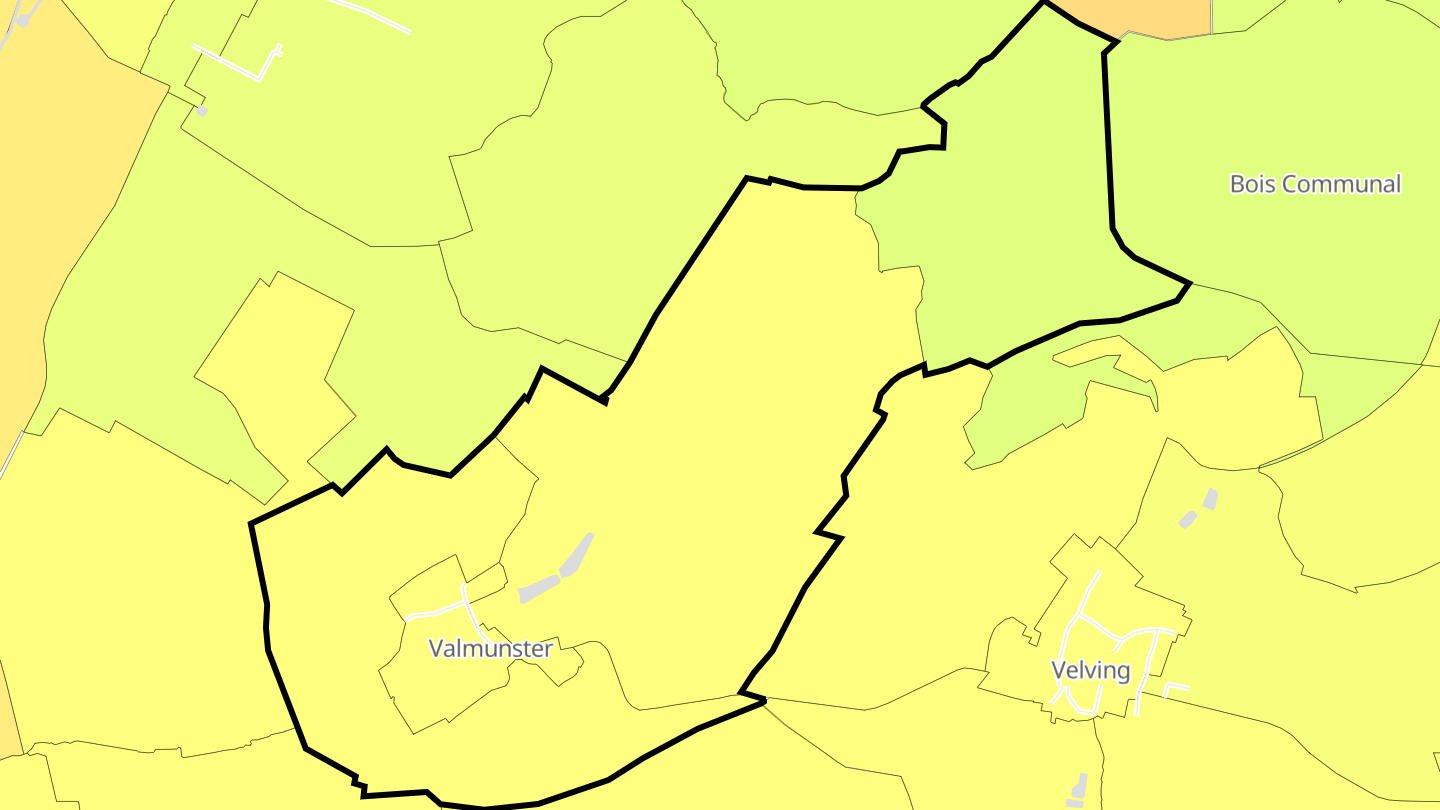Carte des prix de l'immobilier Valmunster