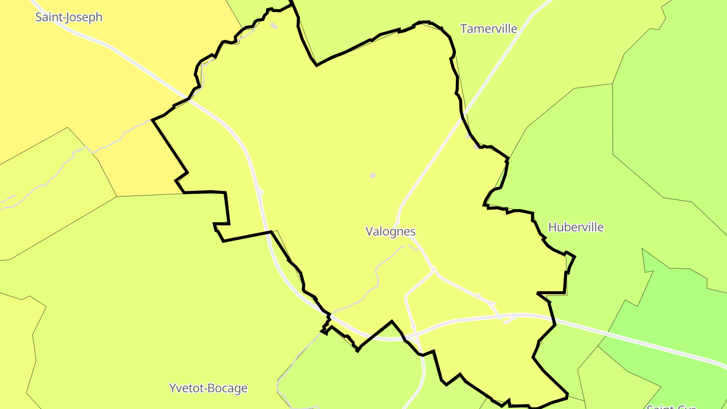 Carte des prix de l'immobilier Valognes