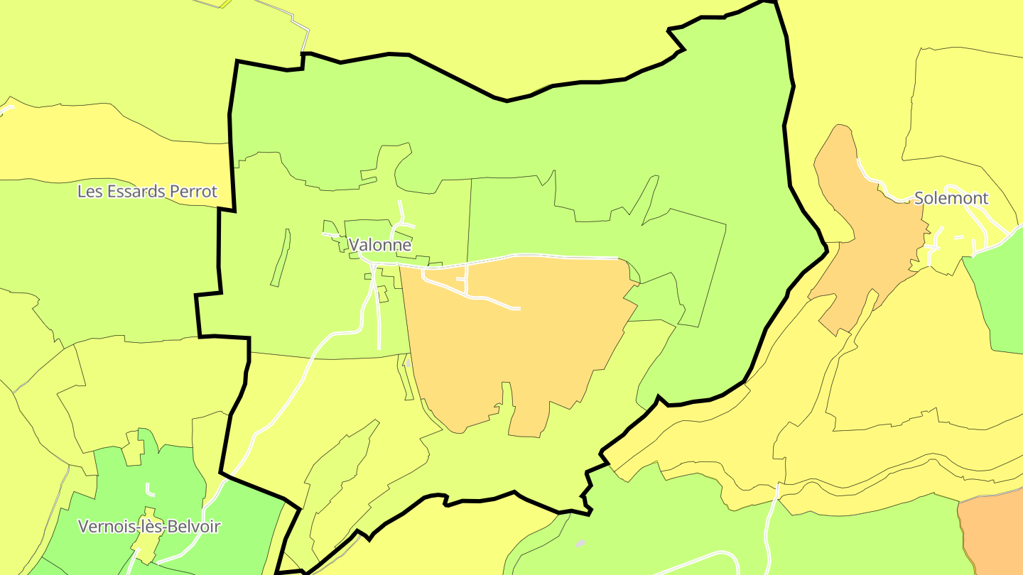 Carte des prix de l'immobilier Valonne