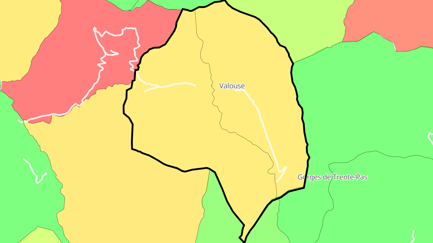 Carte des prix de l'immobilier Valouse