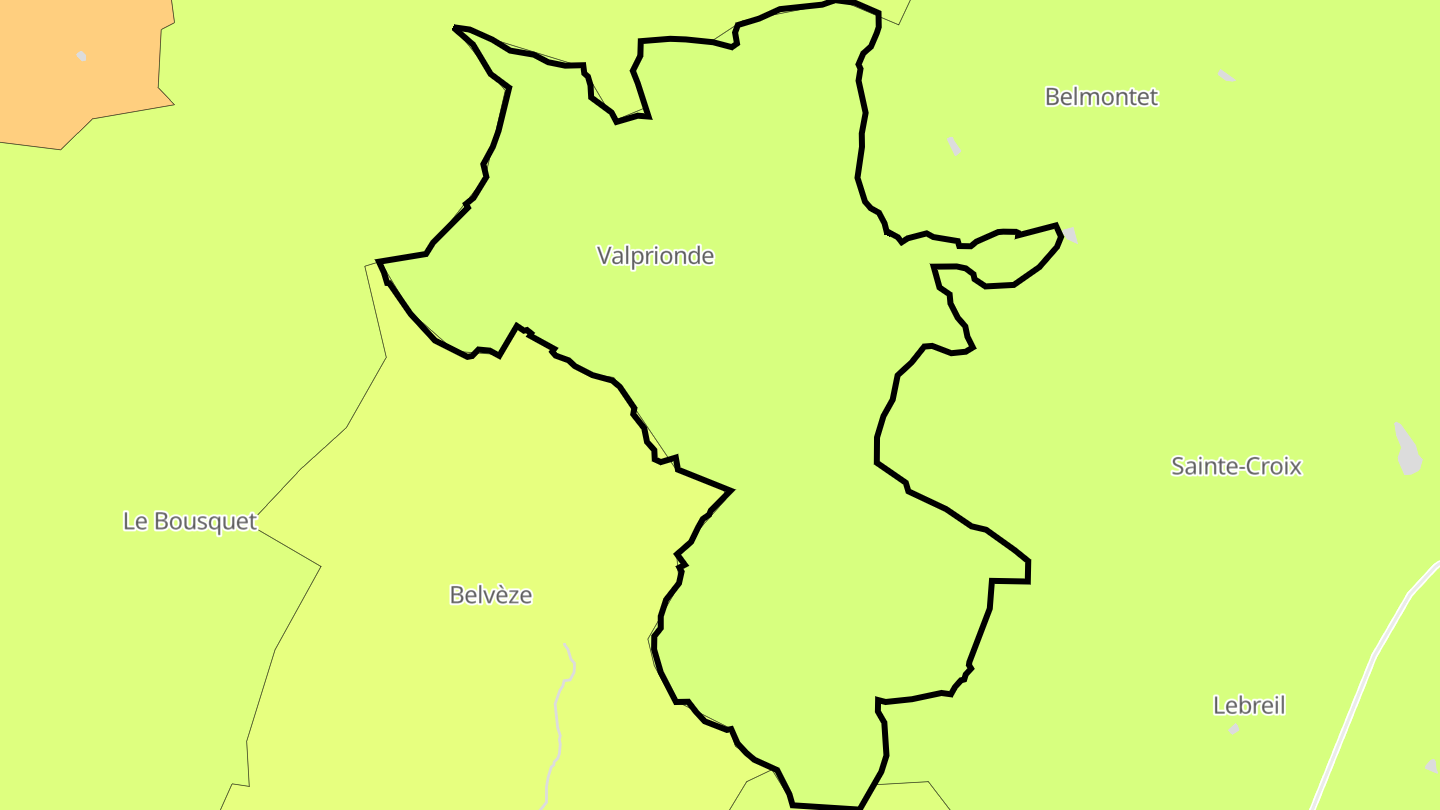 Carte des prix de l'immobilier Valprionde