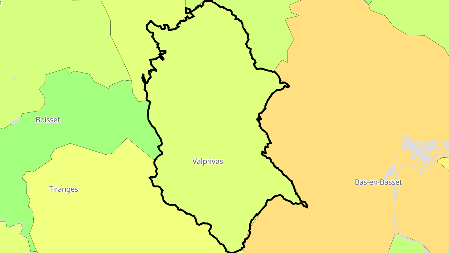 Carte des prix de l'immobilier Valprivas