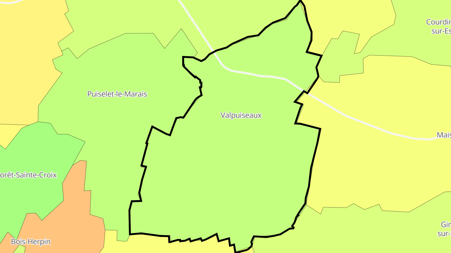 Carte des prix de l'immobilier Valpuiseaux