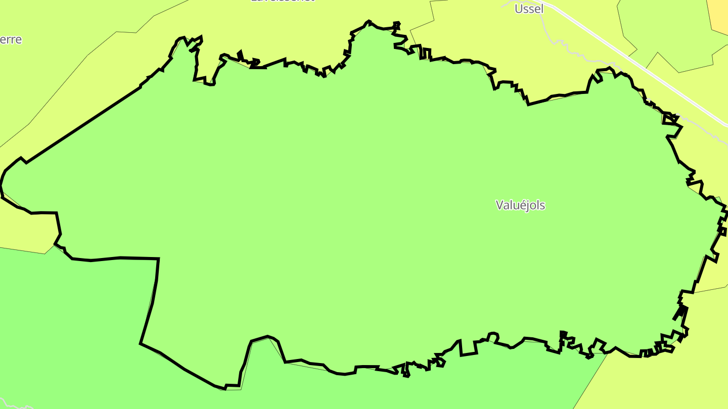Carte des prix de l'immobilier Valuéjols
