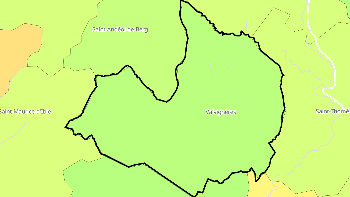 Carte des prix de l'immobilier Valvignères