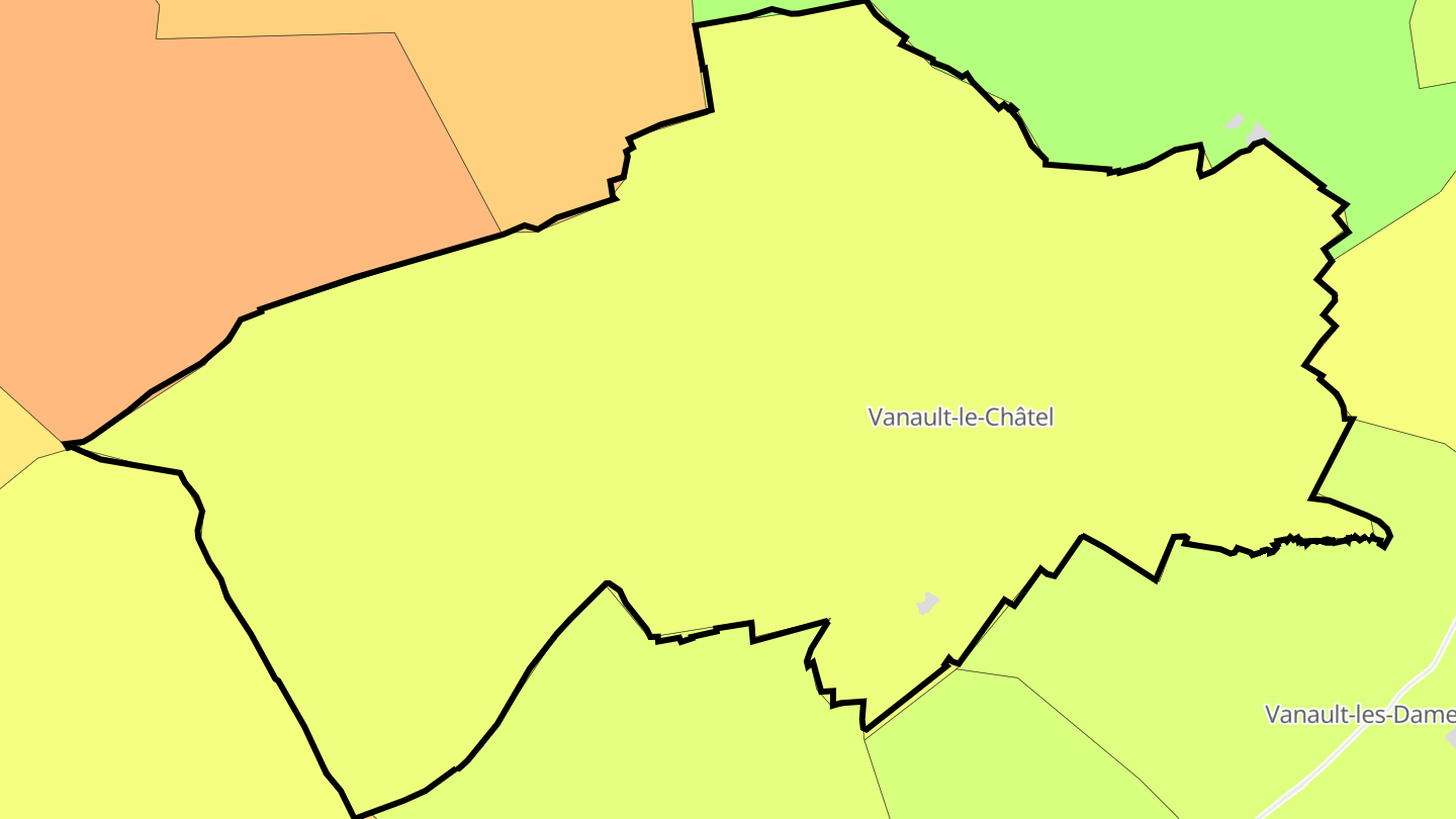 Carte des prix de l'immobilier Vanault-le-Châtel