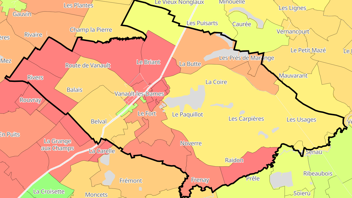 Carte des prix de l'immobilier Vanault-les-Dames