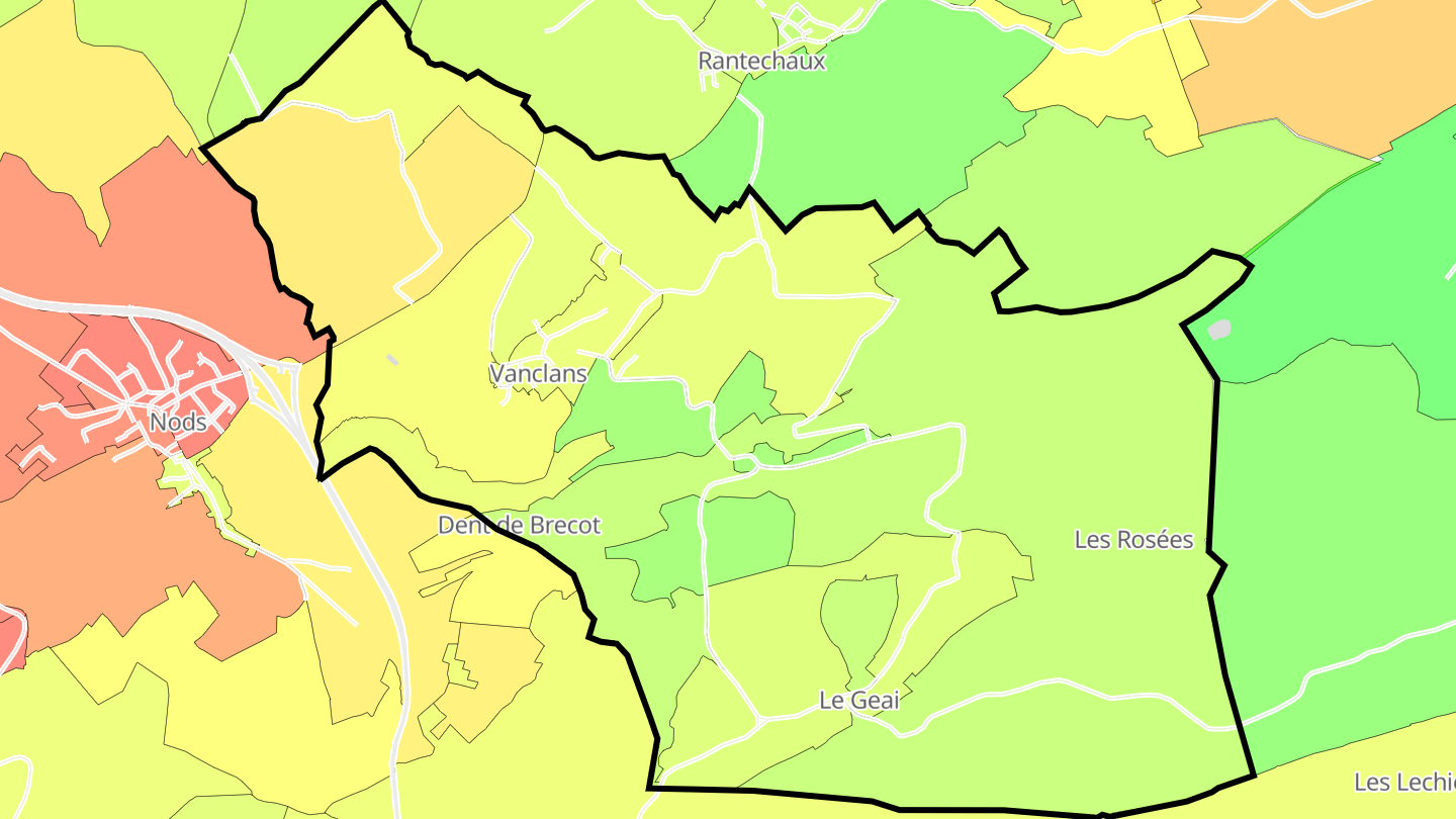 Carte des prix de l'immobilier Vanclans