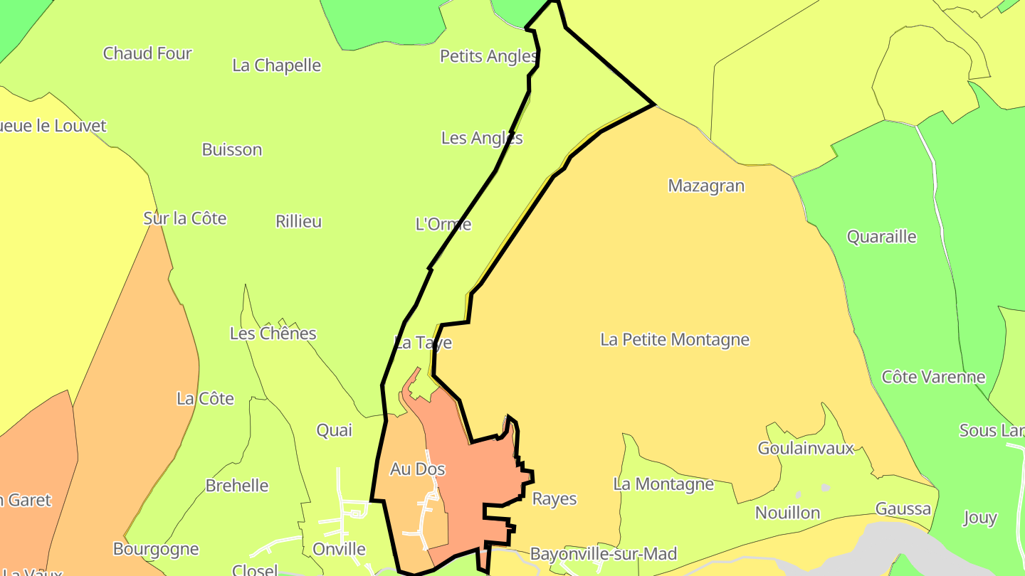 Carte des prix de l'immobilier Vandelainville
