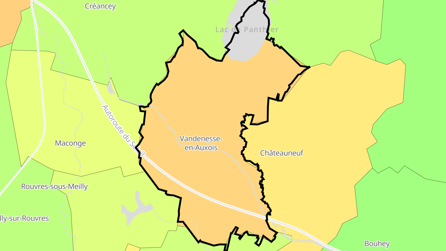 Carte des prix de l'immobilier Vandenesse-en-Auxois
