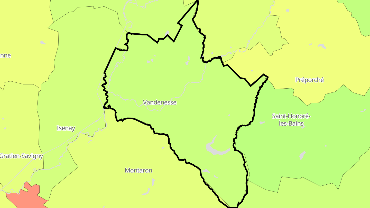 Carte des prix de l'immobilier Vandenesse