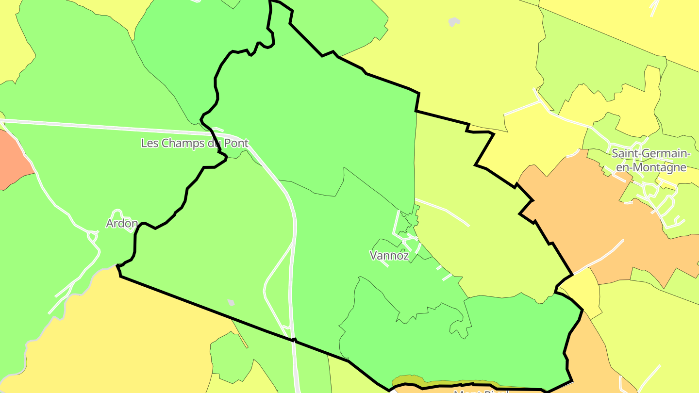 Carte des prix de l'immobilier Vannoz
