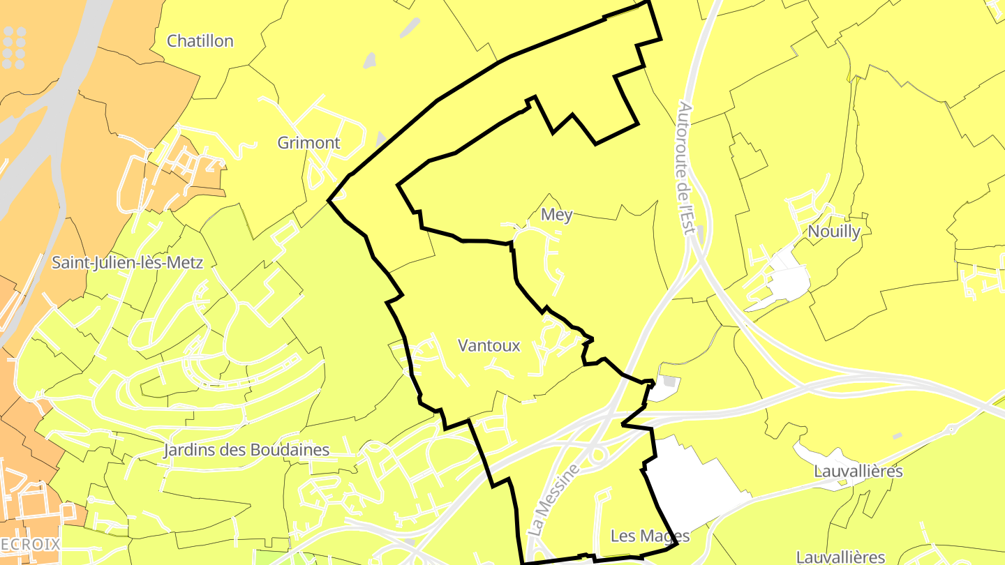 Carte des prix de l'immobilier Vantoux