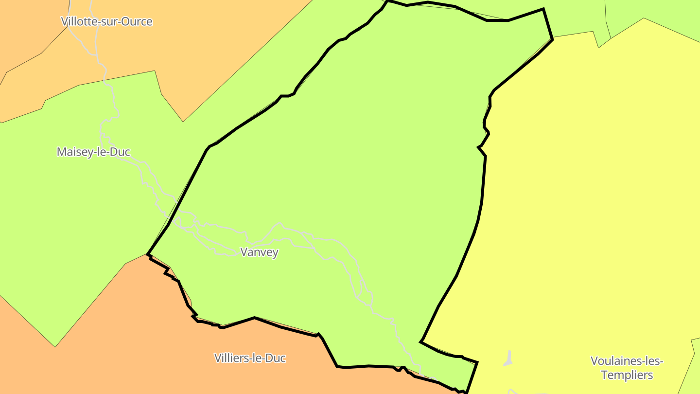 Carte des prix de l'immobilier Vanvey