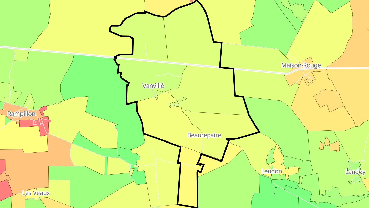 Carte des prix de l'immobilier Vanvillé