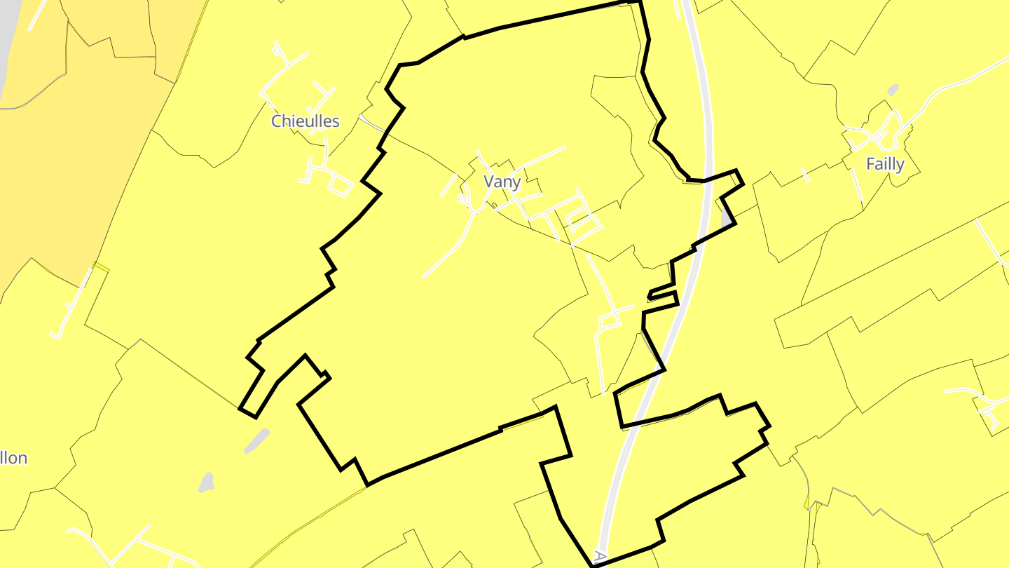 Carte des prix de l'immobilier Vany