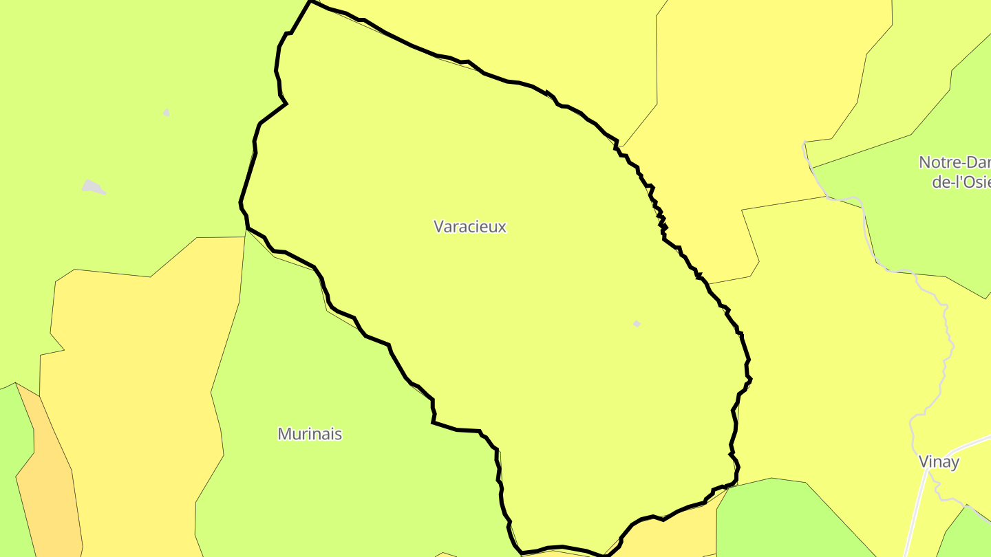 Carte des prix de l'immobilier Varacieux
