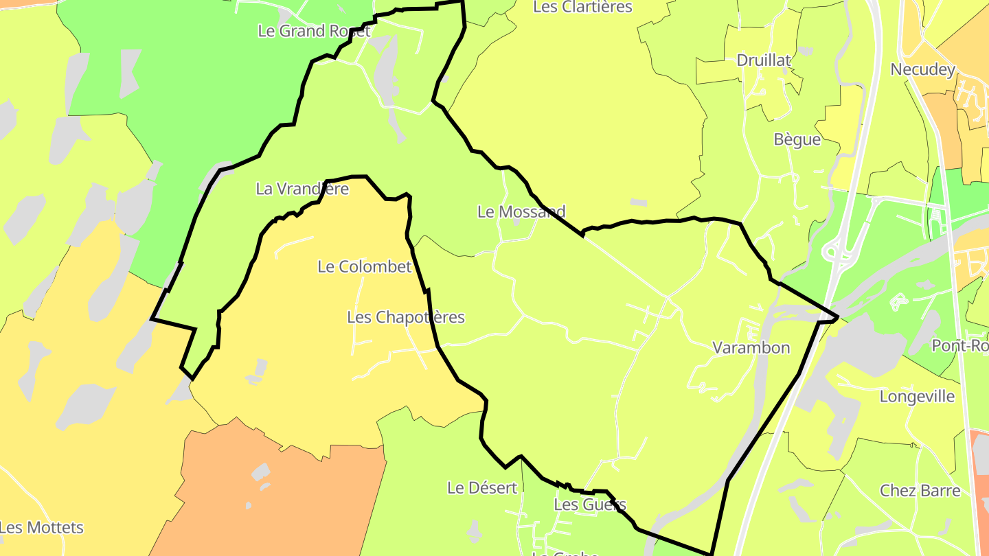 Carte des prix de l'immobilier Varambon