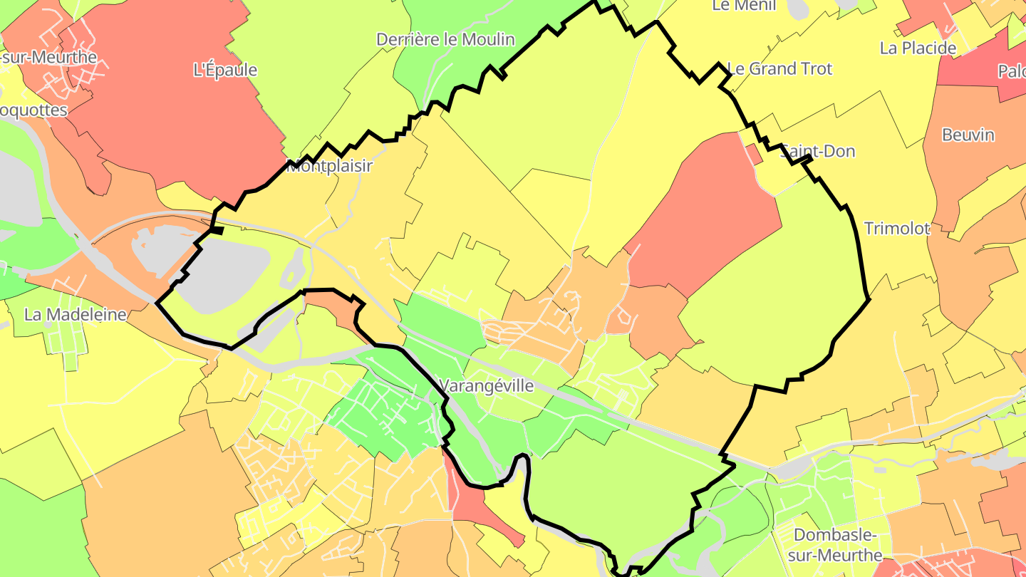 Carte des prix de l'immobilier Varangéville